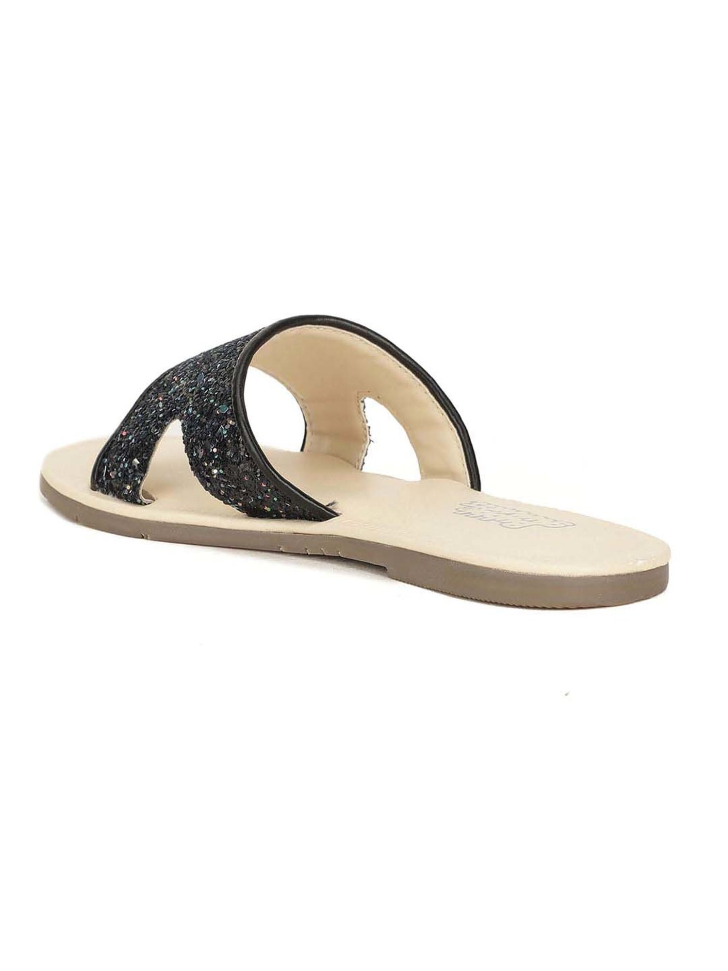 Shoetopia Kids Black Toe Ring Sandals