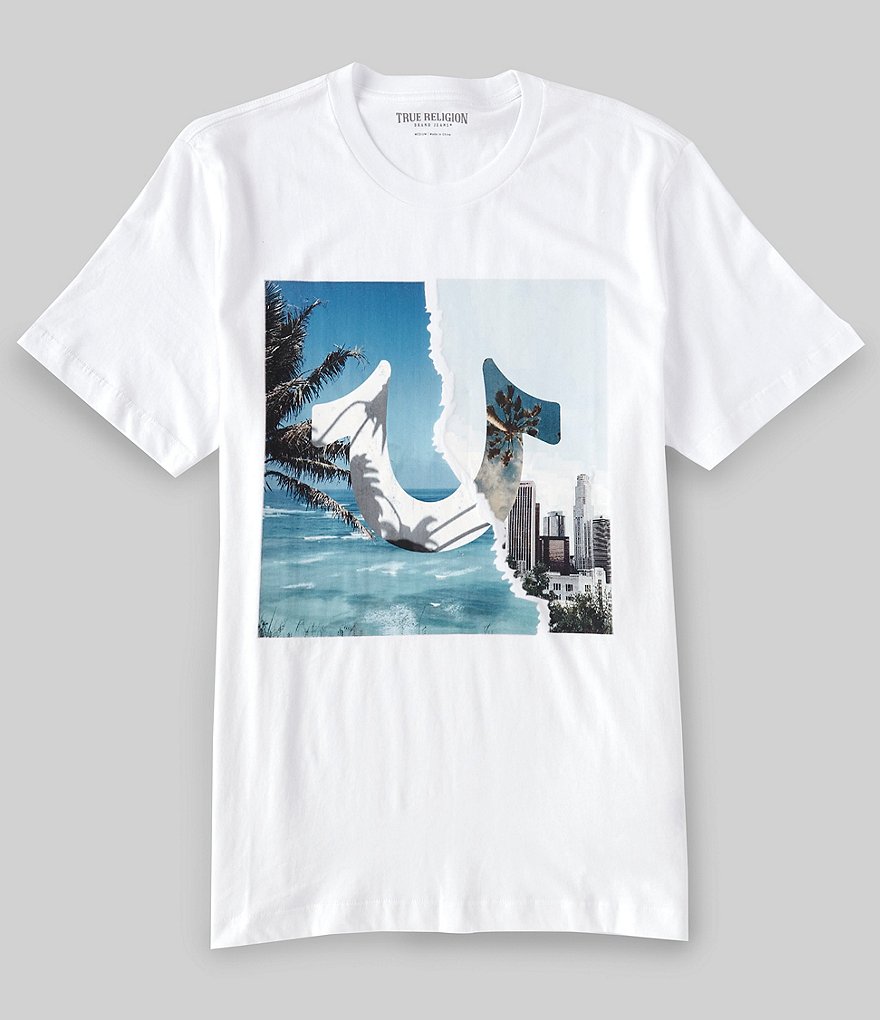 True Religion Short-Sleeve Surf Photo Real Horseshoe Graphic T-Shirt