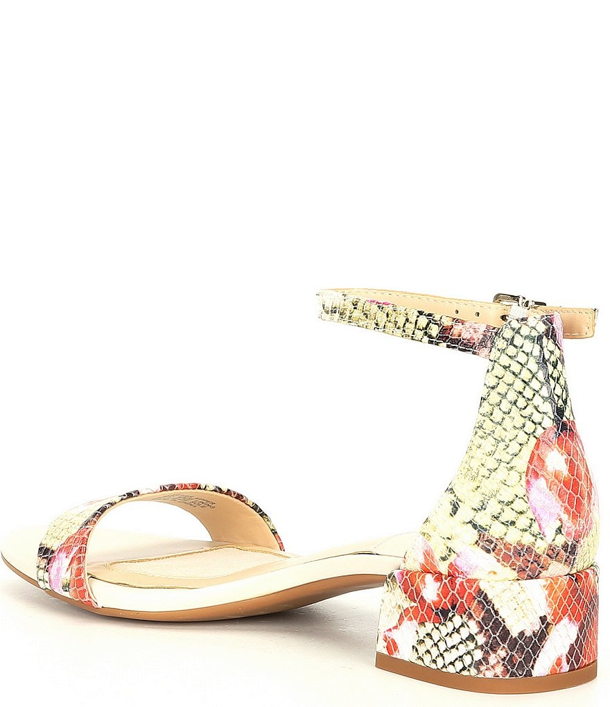 Alex Marie Malahn Floral Snake Print Floral Block Heel Dress Sandals