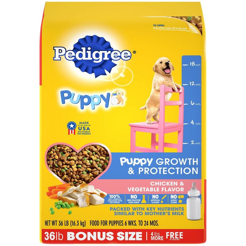 Pedigree Puppy Chicken Dry Dog Food Bonus Bag - 36lb