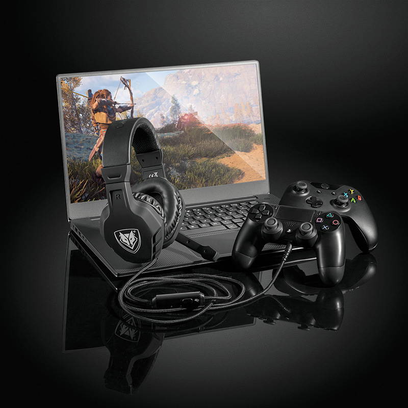 Gaming Headset for PS4, Xbox One/Xbox One S Controller, Nintendo Switch, Heavy Bass Headphones with Mic, Volume Control for Mobile Phone, iPad, PC, MAC, Laptop Computer