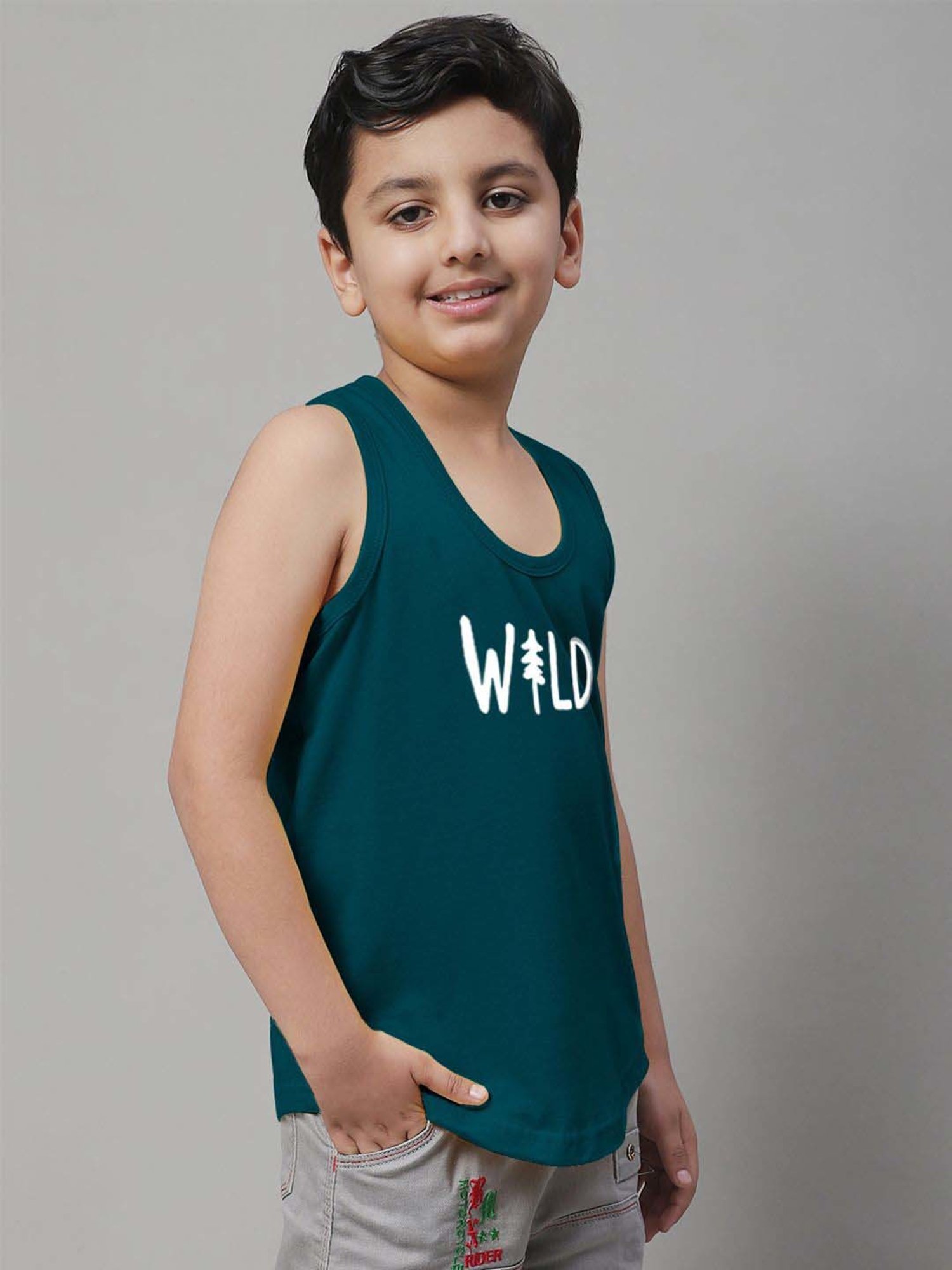 Palm Tree Kids White Printed Vest