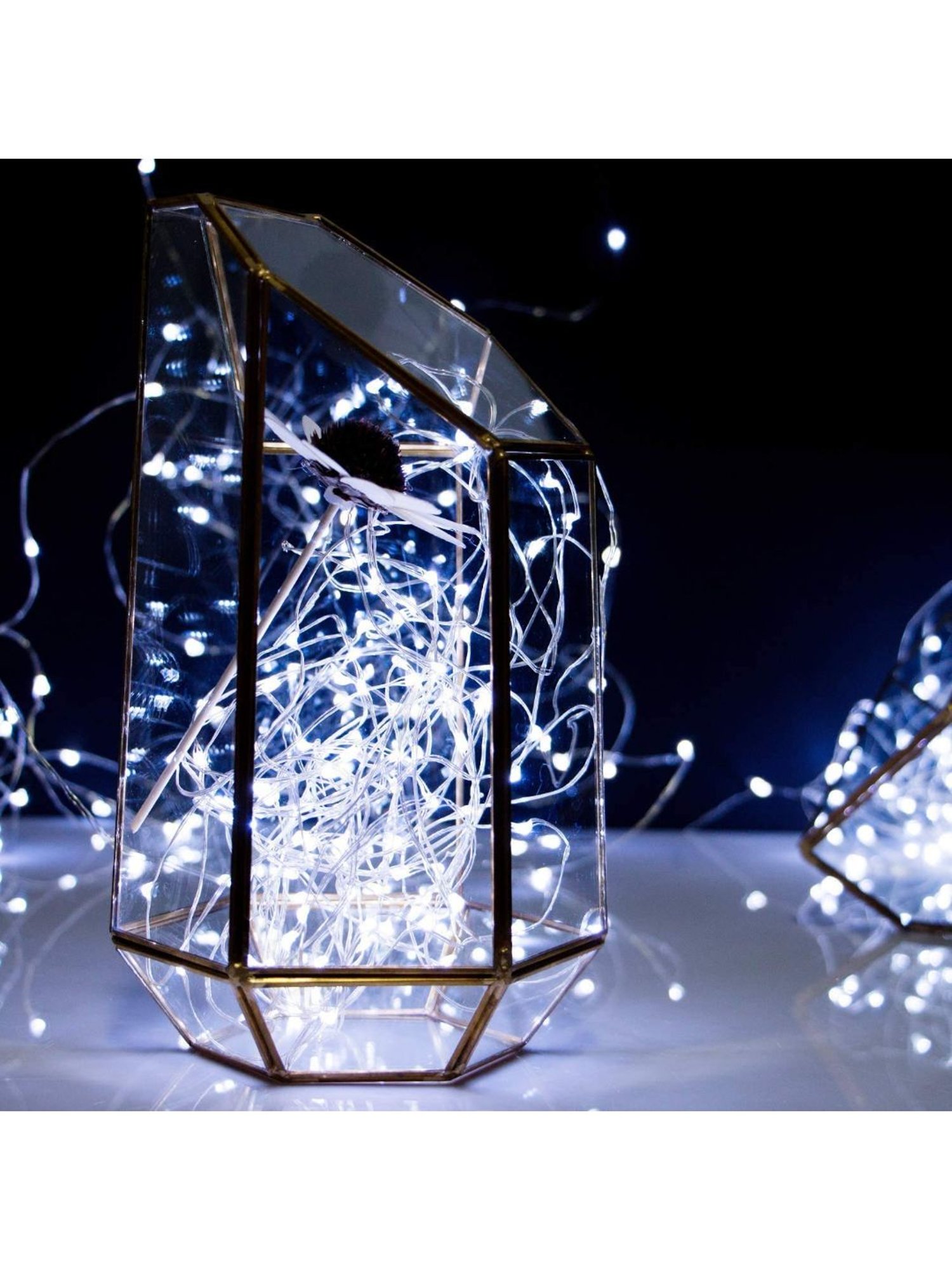 XERGY 33ft Long 100 LED (Silver) Wire Fairy String Lights 8 Modes LED String Lights (White)