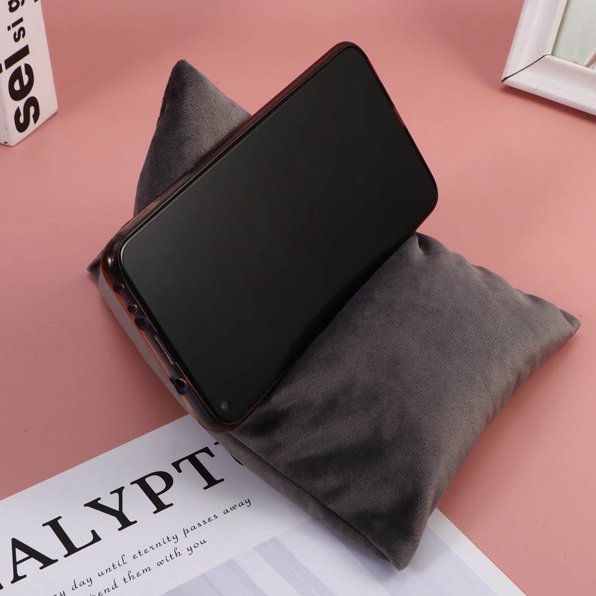 Phone Tablet Multi-angle Triangular Support Pillow Pillow Reading Stand for Home Dorm Daily Use (Dark Green Triangle Pillow)