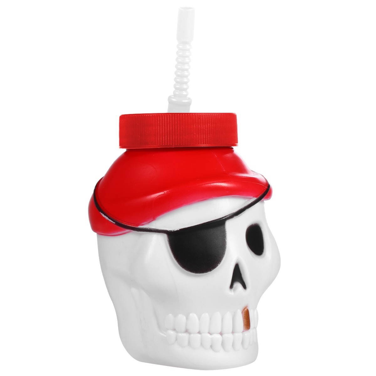 1 Pc Halloween Plastic Straw Cup Creative Skull Design Water Cup
