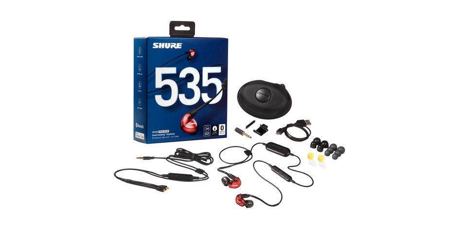 Shure SE535 Limited Edition Earphones with Bluetooth, Remote/Mic Cables, Red
