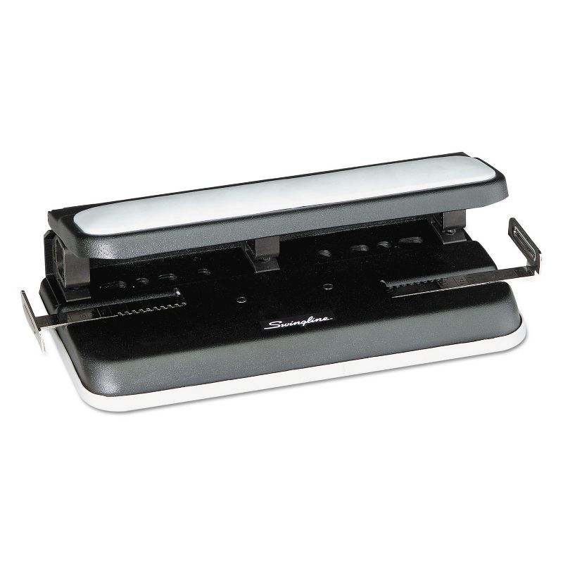 Swingline 32-Sheet Easy Touch Two-to-Seven-Hole Punch 9/32" Holes Black/Gray 74300