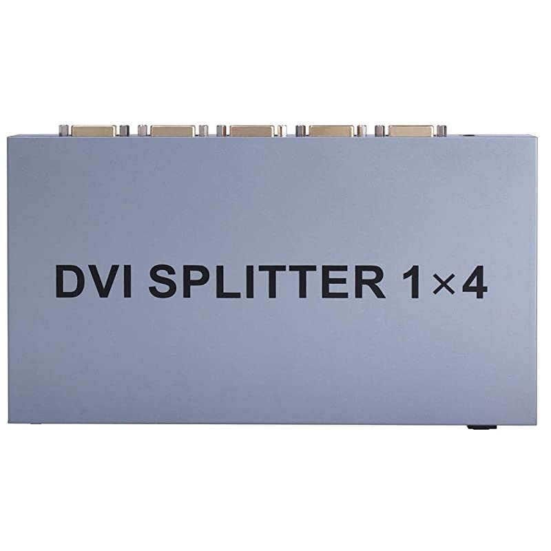 4 Way DVI Video Splitter Box Distribution Amplifier 1 in 4 Out Splits 1 Video Signal into Multi Monitors Supports Cascade Connection