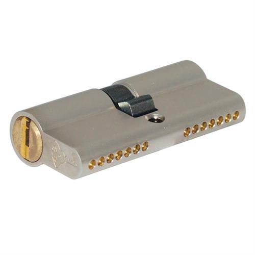 Mul-T-Lock E33C33D-26 Euro Profile Double Cylinder NIckel Satin US26 With Interior Turn Knob And High Security 006 Keyway