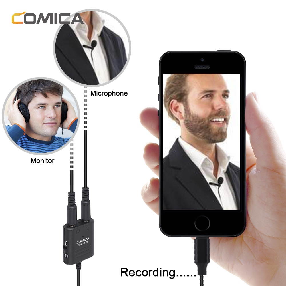 Comica SPX TC Multi Functional 3.5mm TRS &TRRS to USB TYPE C Audio Cable Adapter for Huawei/Samsung/HTC Smartphone (1pcs)