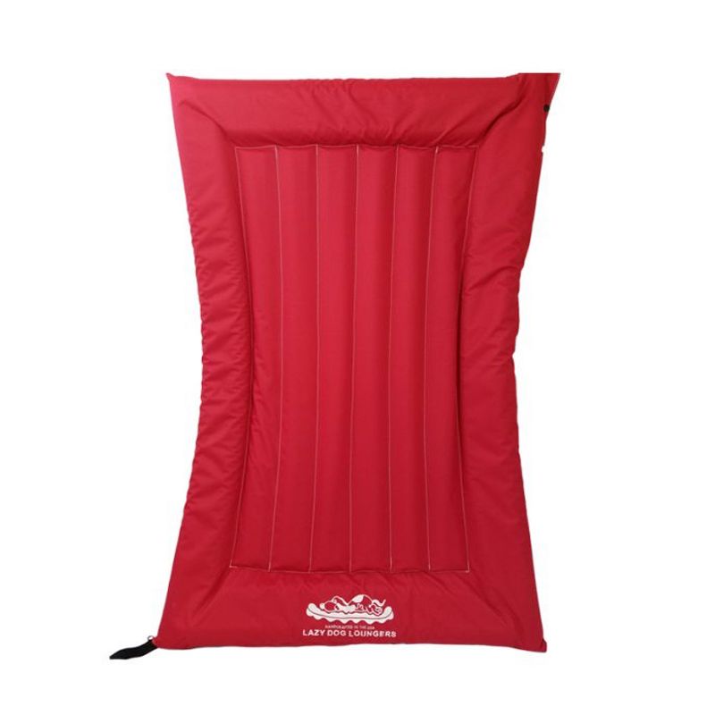 Lazy Dog Lounger Portable Puncture Resistant Durable Semi Submersible Water Float Pad for Pools and Lakes with Built In Attachment Loop, Red (Small)