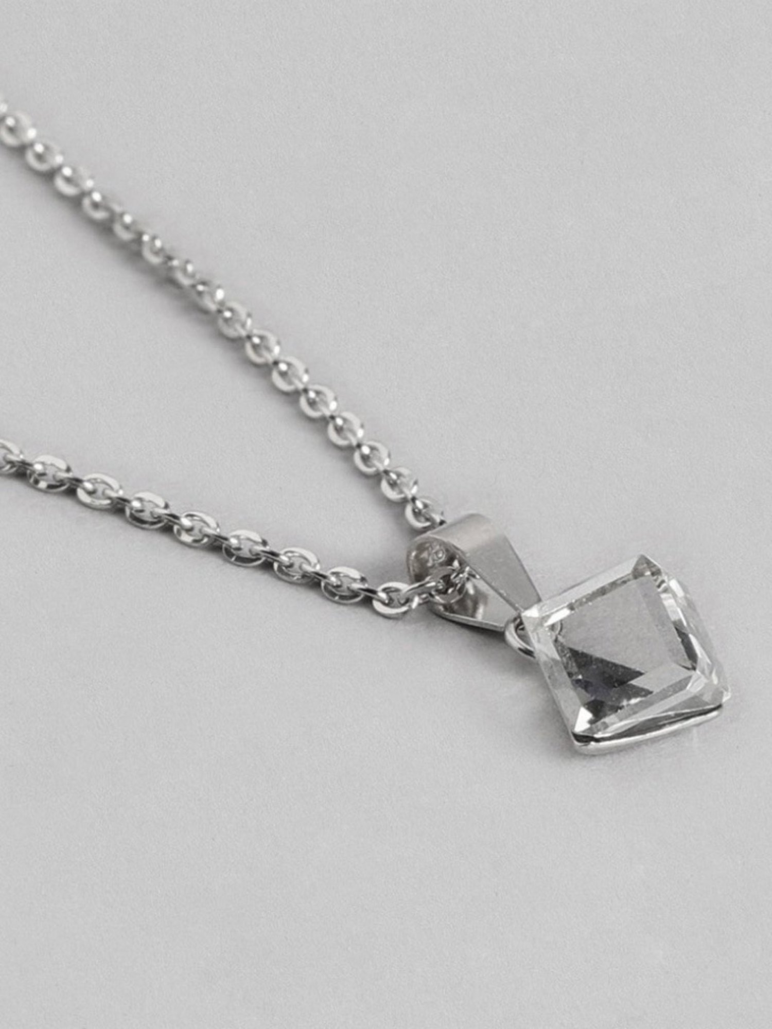 Zavya 92.5 Sterling Silver Necklace in Rhodium-Plating