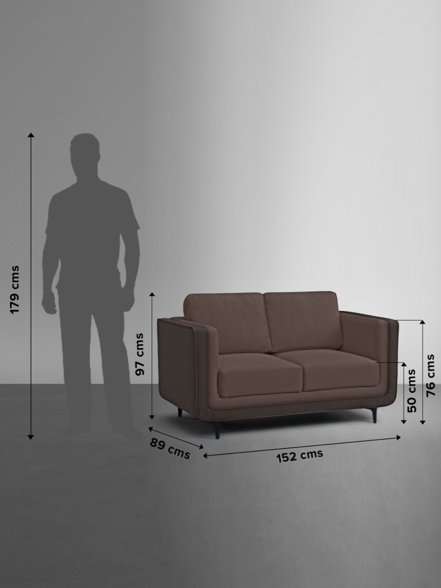 Sleepyhead Mojo Crazy Brown Fabric 2 Seater Sofa