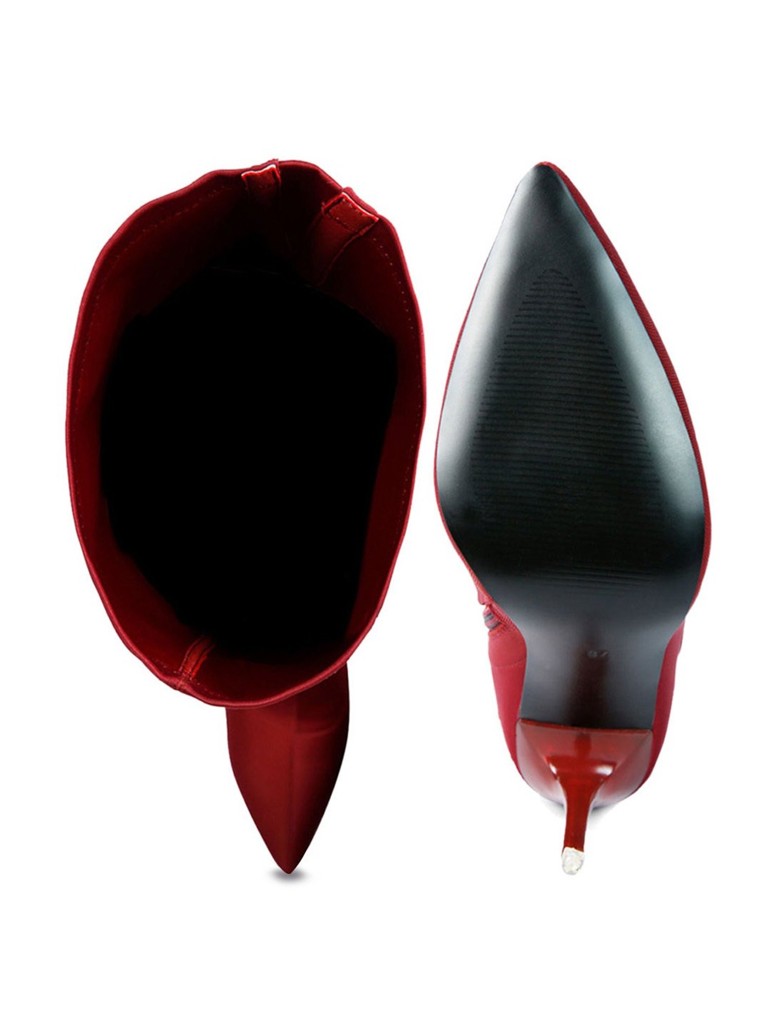 London Rag Women's Burgundy Stiletto Booties