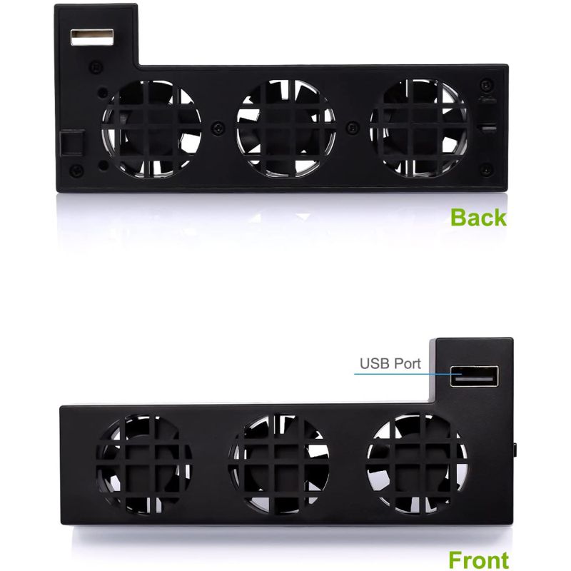 ROME CARE New USB Cooling fan for Xbox One X Console,Cooling System for Xbox One X with 3 Cooling Fans and 2.0 USB Port - Only for Xbox one X-Black