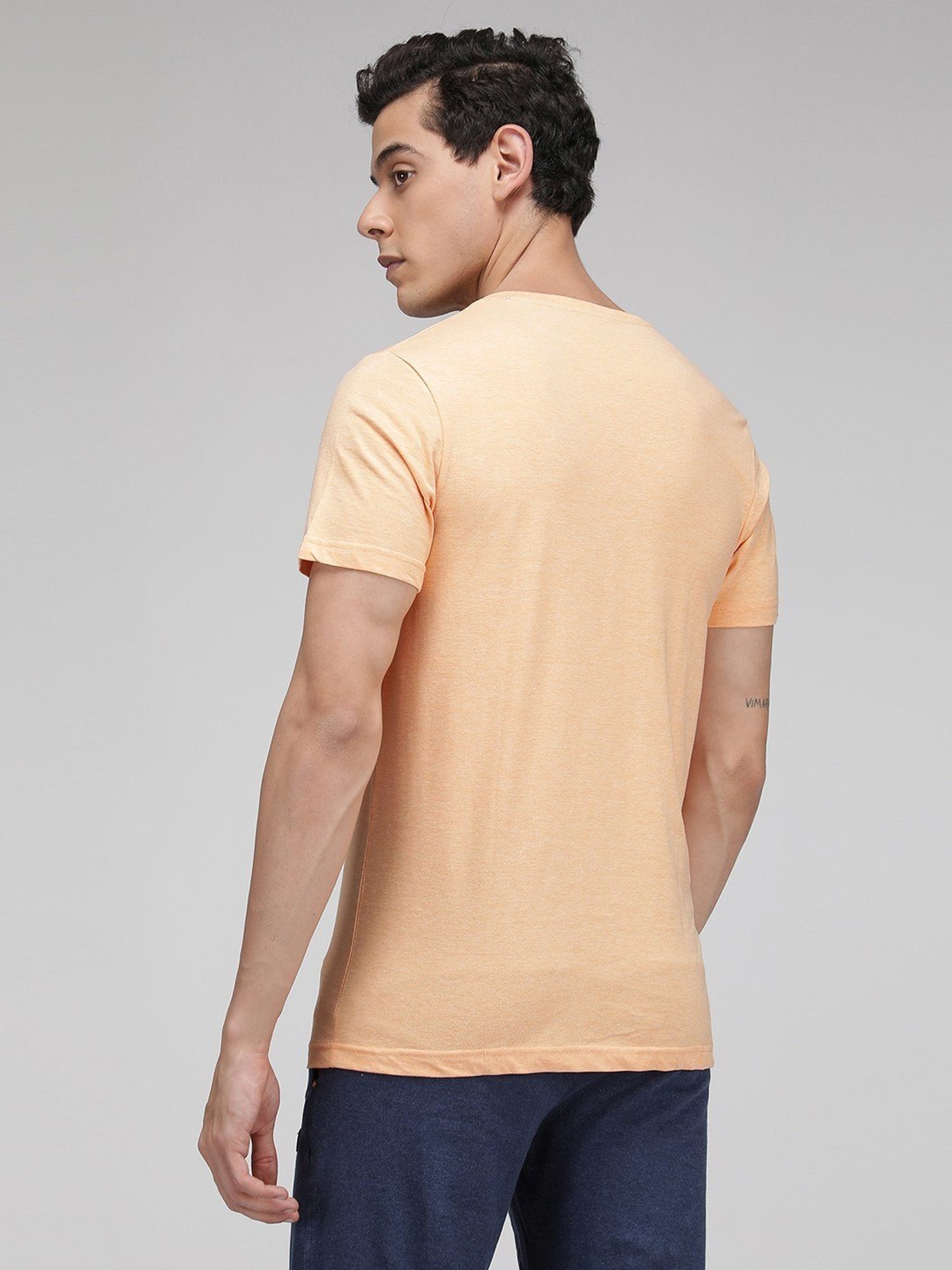 Sporto Peach Regular Fit T-Shirt