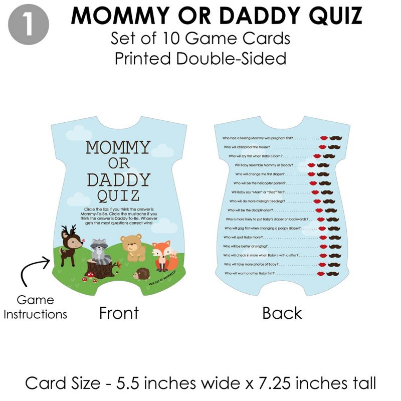 Big Dot of Happiness Woodland Creatures - 4 Baby Shower Games - 10 Cards Each - Gamerific Bundle