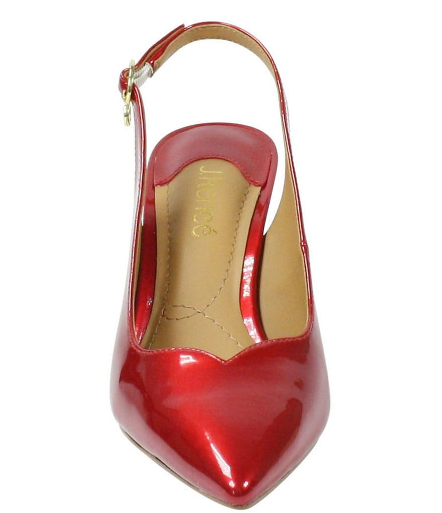 J. Renee Belamie Patent Slingback Pointed Toe Pumps