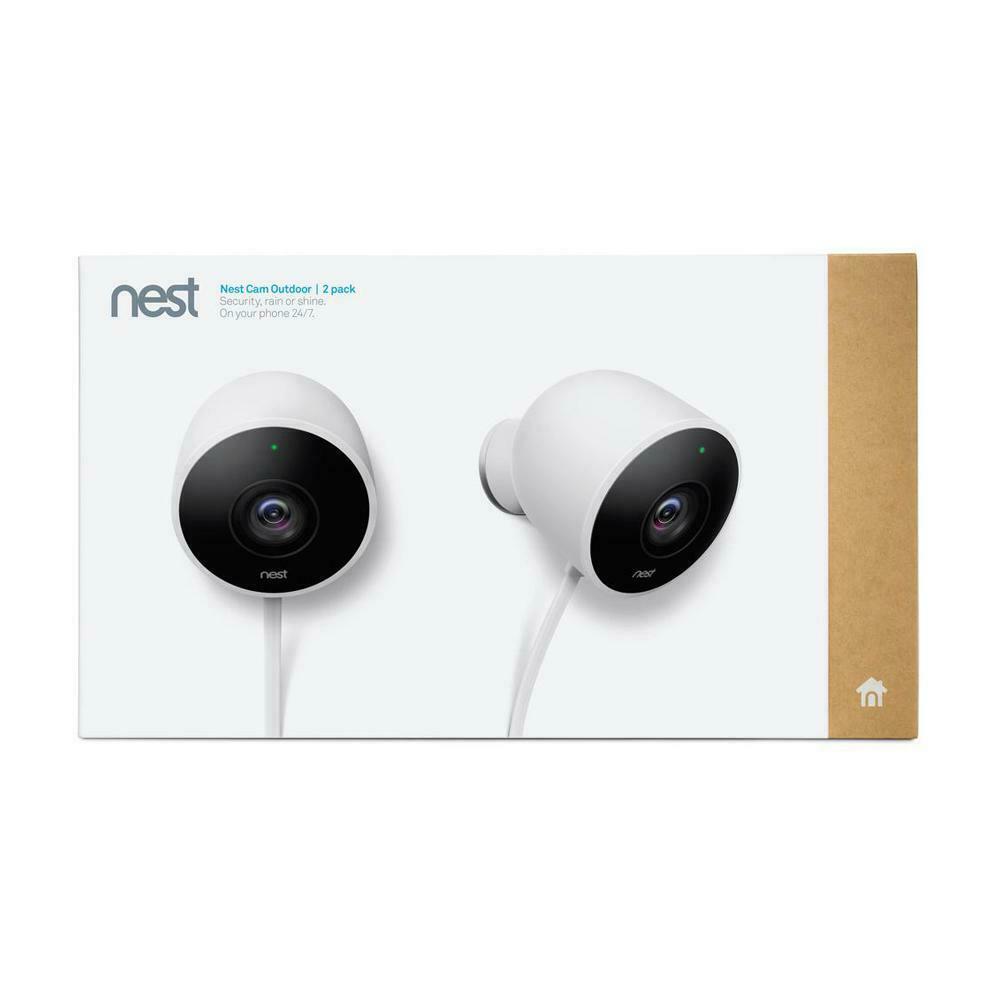 Nest Cam Security Camera Outdoor 2 Pack Hardware Remote Wi-Fi 24/7 Live Video