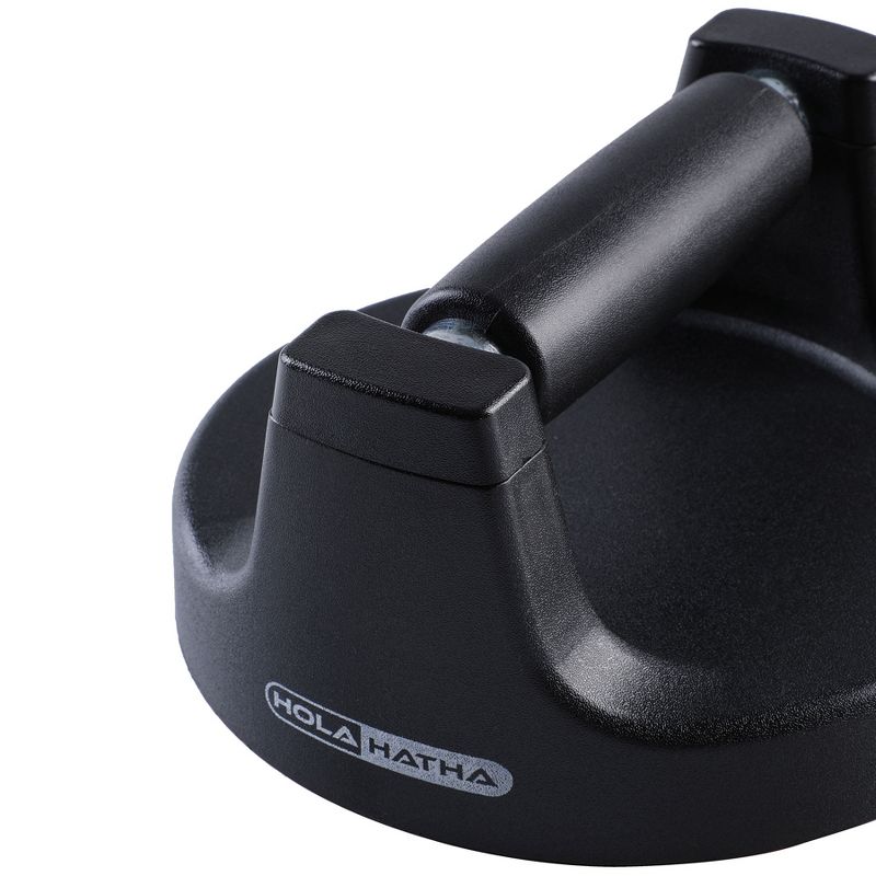 Holahatha Portable Compact Non Slip Soft Grip Home Exercise Fitness Strength Building Steel Workout Rotating Push Up Wide Handle Bars