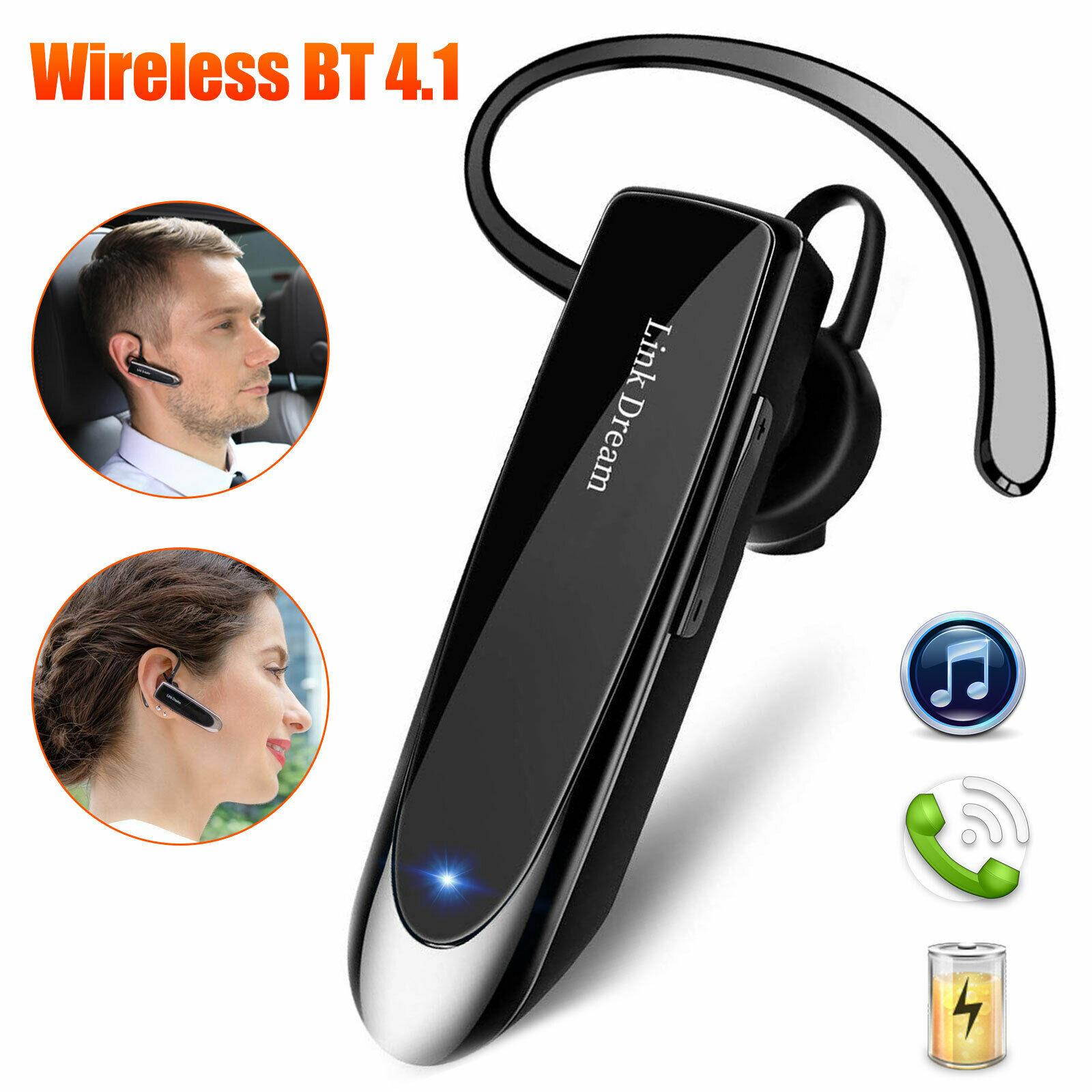 Wireless Bluetooth Noise Cancelling Trucker Headset Earpiece For Driving Black