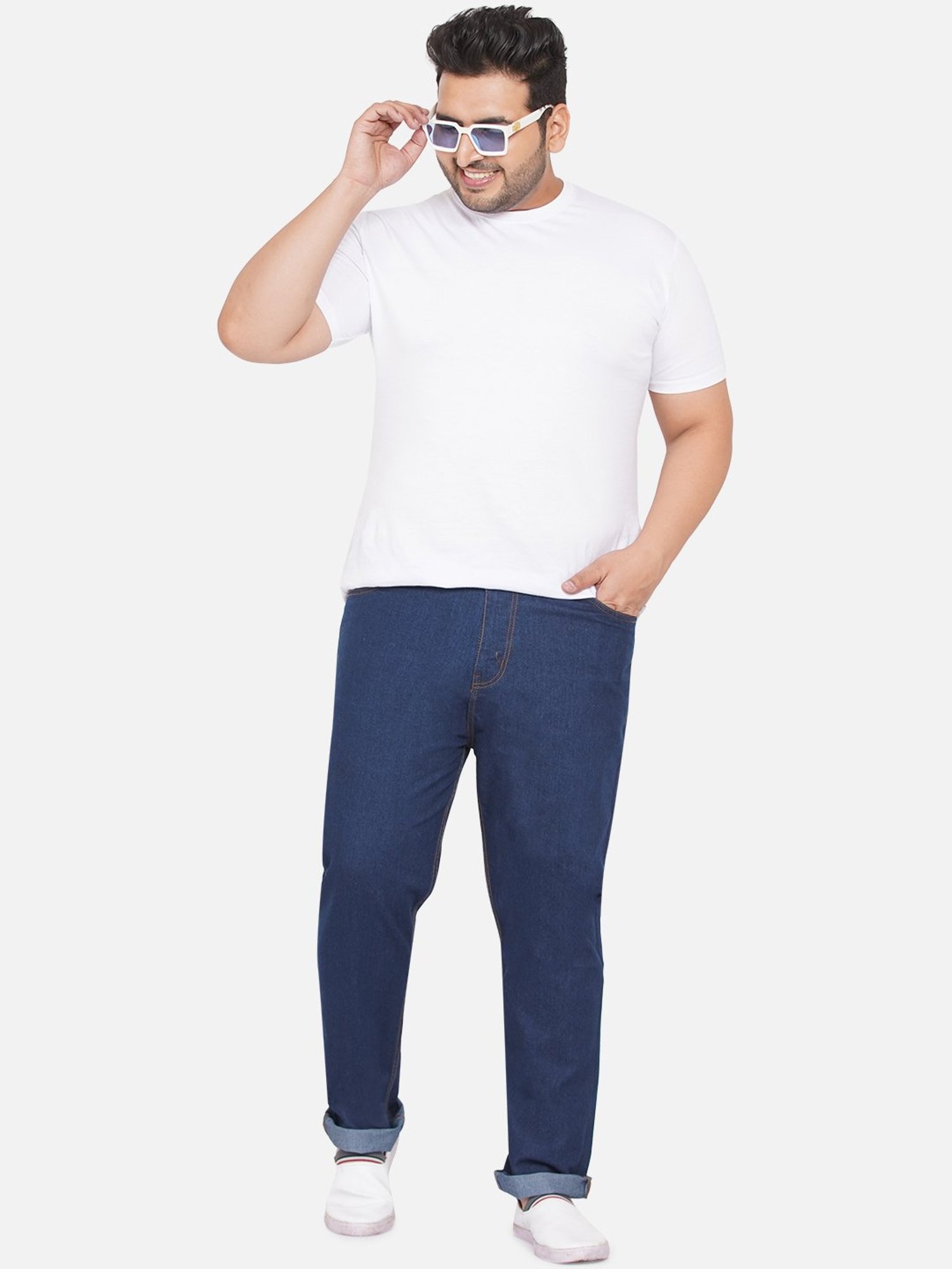 John Pride Blue Regular Fit Plus Size Jeans