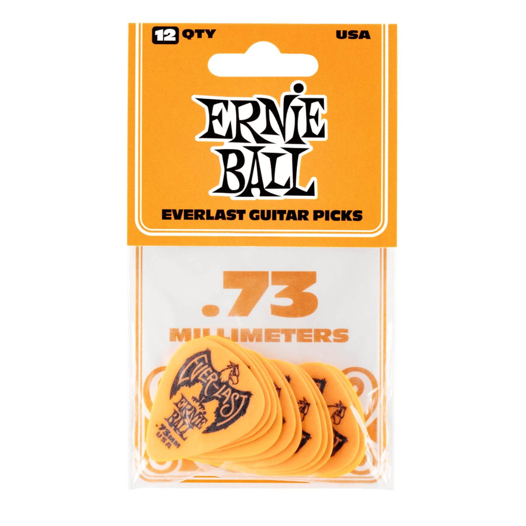 Ernie Ball Everlast Guitar Picks, 12 Pack, 73mm