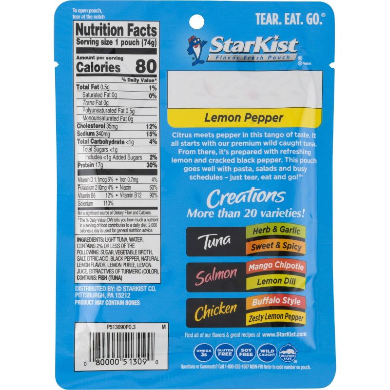 StarKist Tuna Creations Lemon Pepper Pouch - 2.6oz