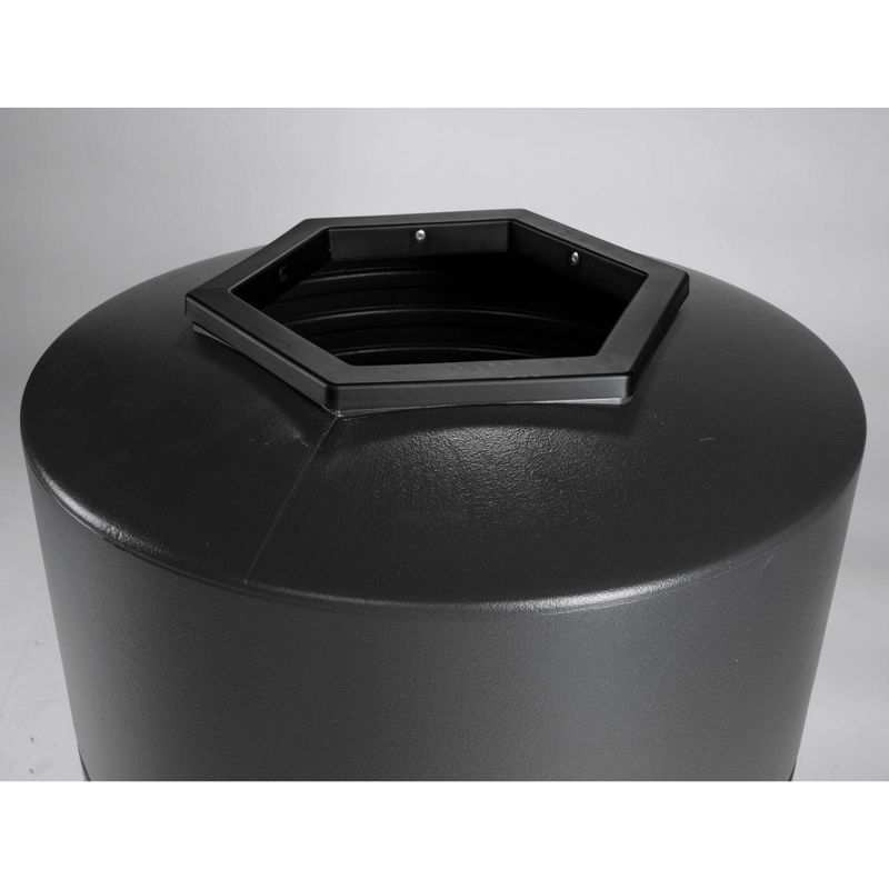 Commercial Zone 730101 Round Open-Top Large 45 Gallon Waste Trash Container Bin, 22 Inch Diameter, Black