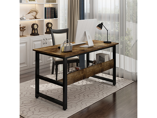 Computer Desk Home Office Desk Gaming Desk Large A Multi- Purpose in One Design Computer Desk Corner Writing Simple Style PC Wood and Metal Desk Workstation,Wood Color,GT49