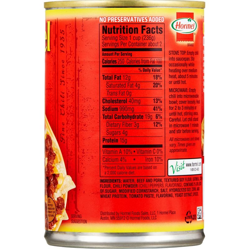 Hormel Hot No Beans Chili 15oz