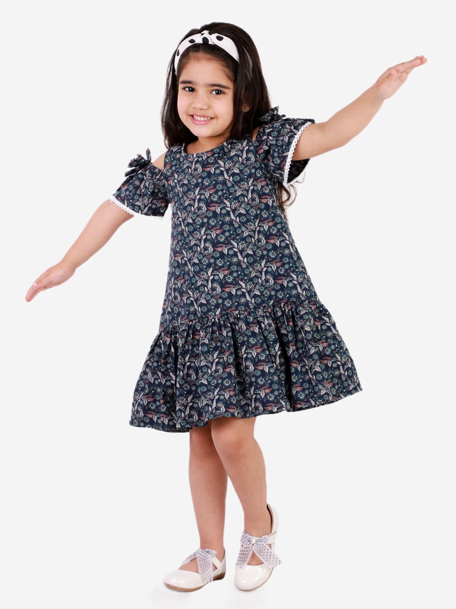 Lil Drama Kids Navy Floral Print Dress