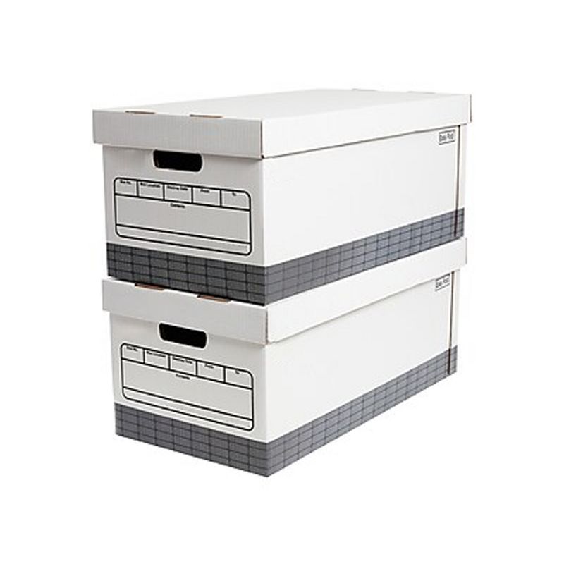 MyOfficeInnovations Recycled Corrugated BXes Medium-Duty Letter Size White/Gray 12/CT 690748