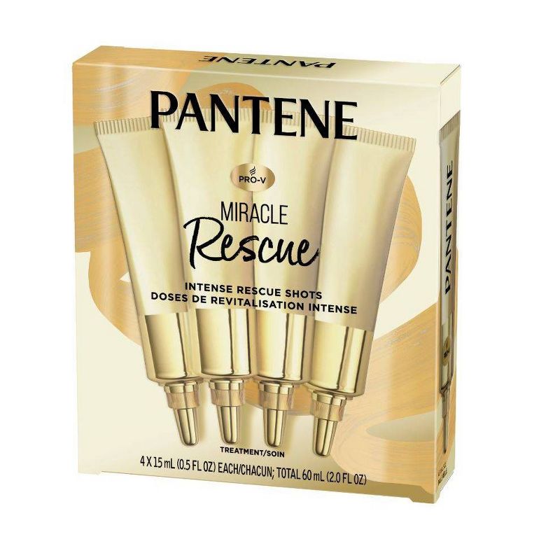 Pantene 4ct Miracle Intense Rescue Shots Dry Hair Treatment - 0.5 fl oz