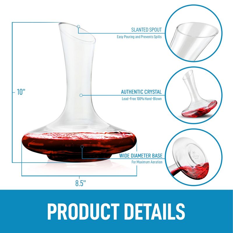 Zulay Kitchen Wine Decanter and Carafe Authentic Wine Aerator Decanter