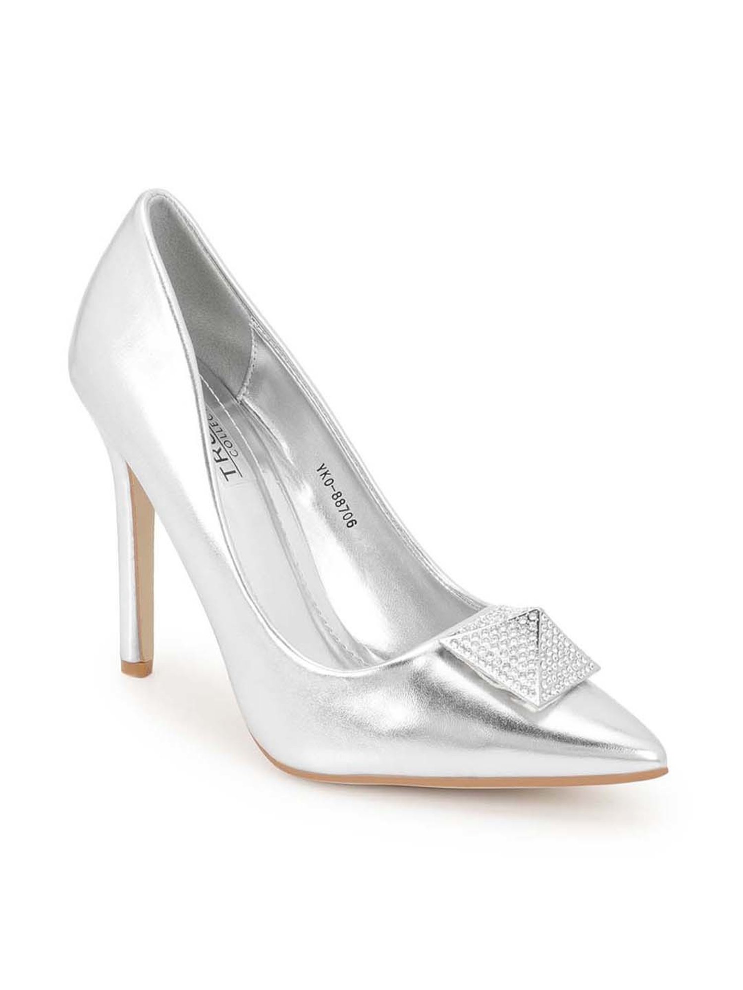 Truffle Collection Women's Silver Stiletto Pumps