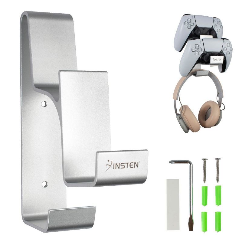 Insten Wall Mount For Gaming Controller & Headphone & Other Gamer Accessories, Aluminum Display Hanger Stand Holder
