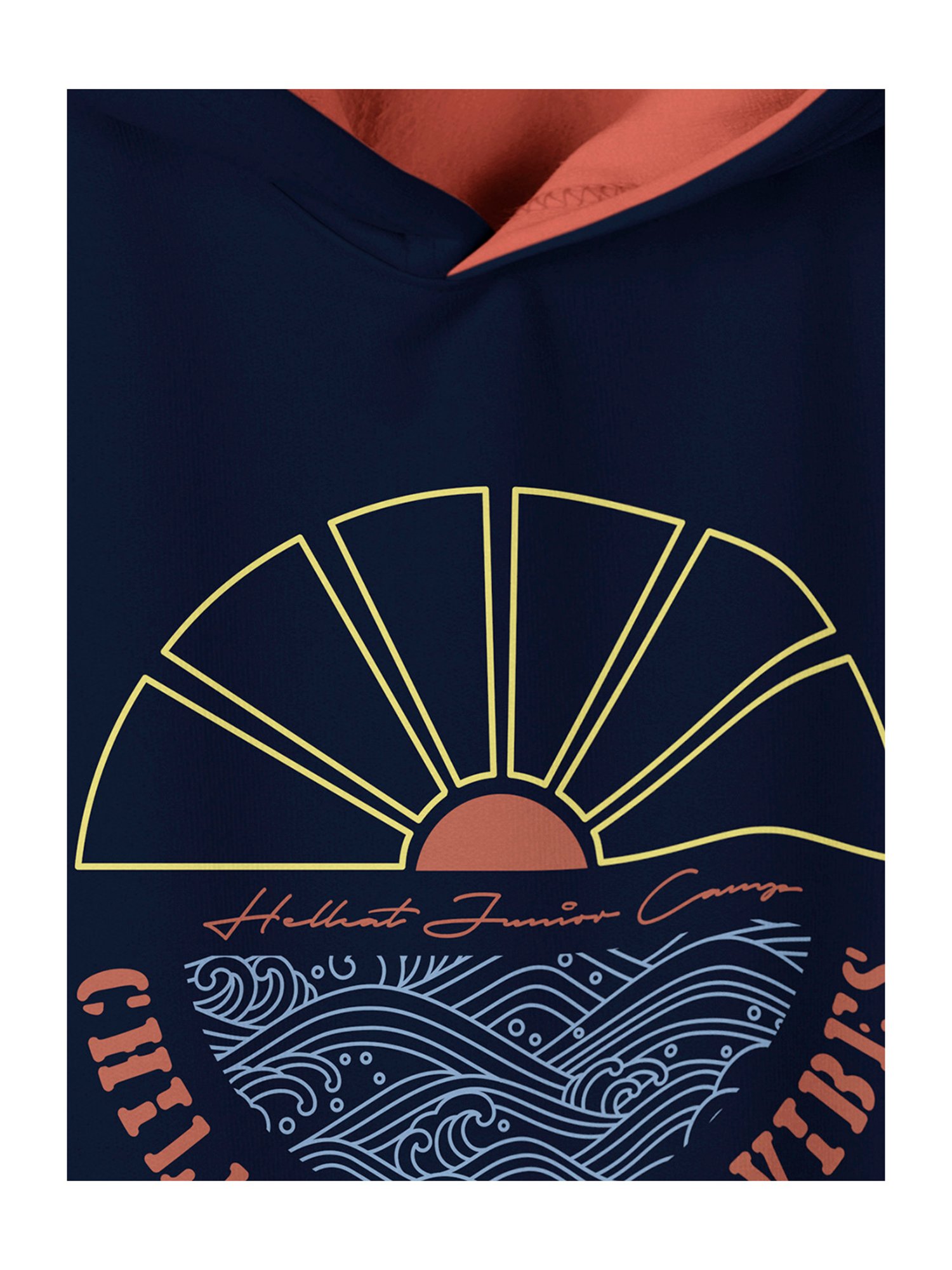 HELLCAT Kids Navy Printed Full Sleeves T-Shirt