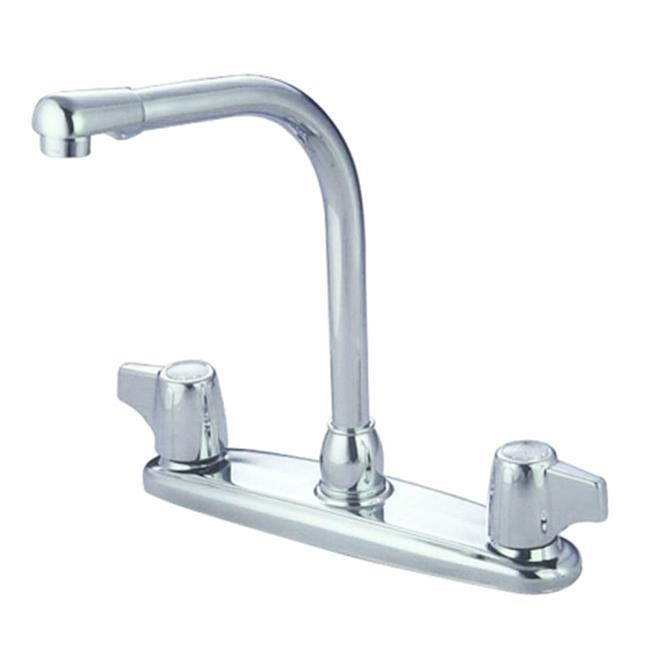 Kingston Brass GKB741 Water Saving Magellan Centerset Kitchen Faucet with Canopy Handles, Polished Chrome