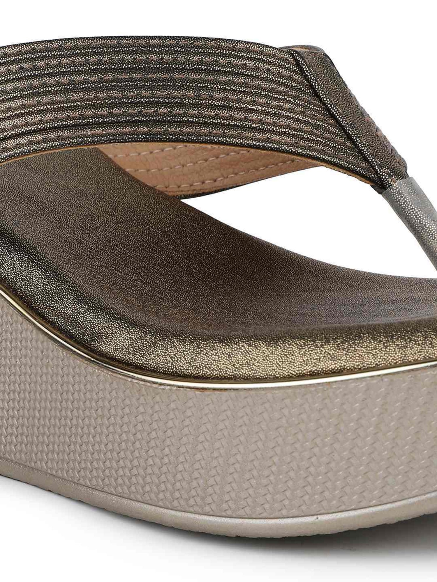 Inc.5 Women's Antique Gold Thong Wedges