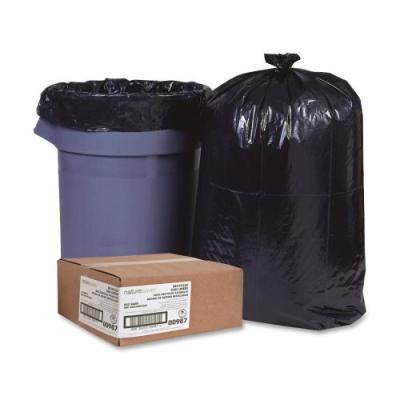 Nature Saver Trash Can Liners Rcycld 7-10 Gal .65mil 24"x23" 500/BX BK 00987