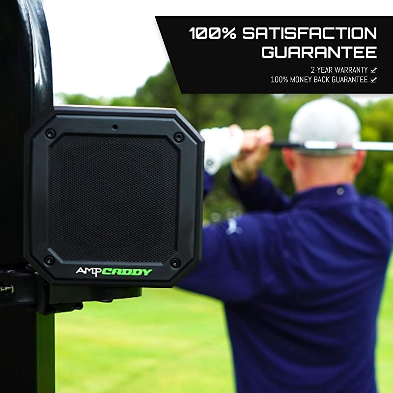 Golf Bluetooth Speaker with Mount,  Version 3 Pro Bluetooth Speaker and Mount with Loud Stereo Sound and Bass Boost, 20-Hour Playtime, Extended Bluetooth Range, Waterproof (15 Watts)