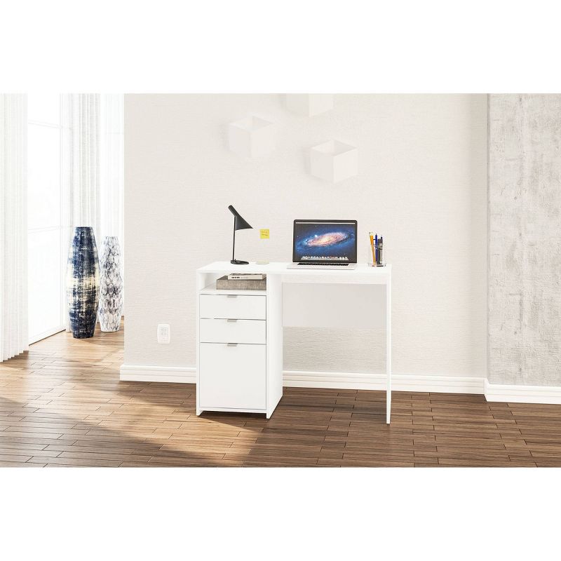 Bristol 3 Drawer Writing Desk with Shelf White - Chique