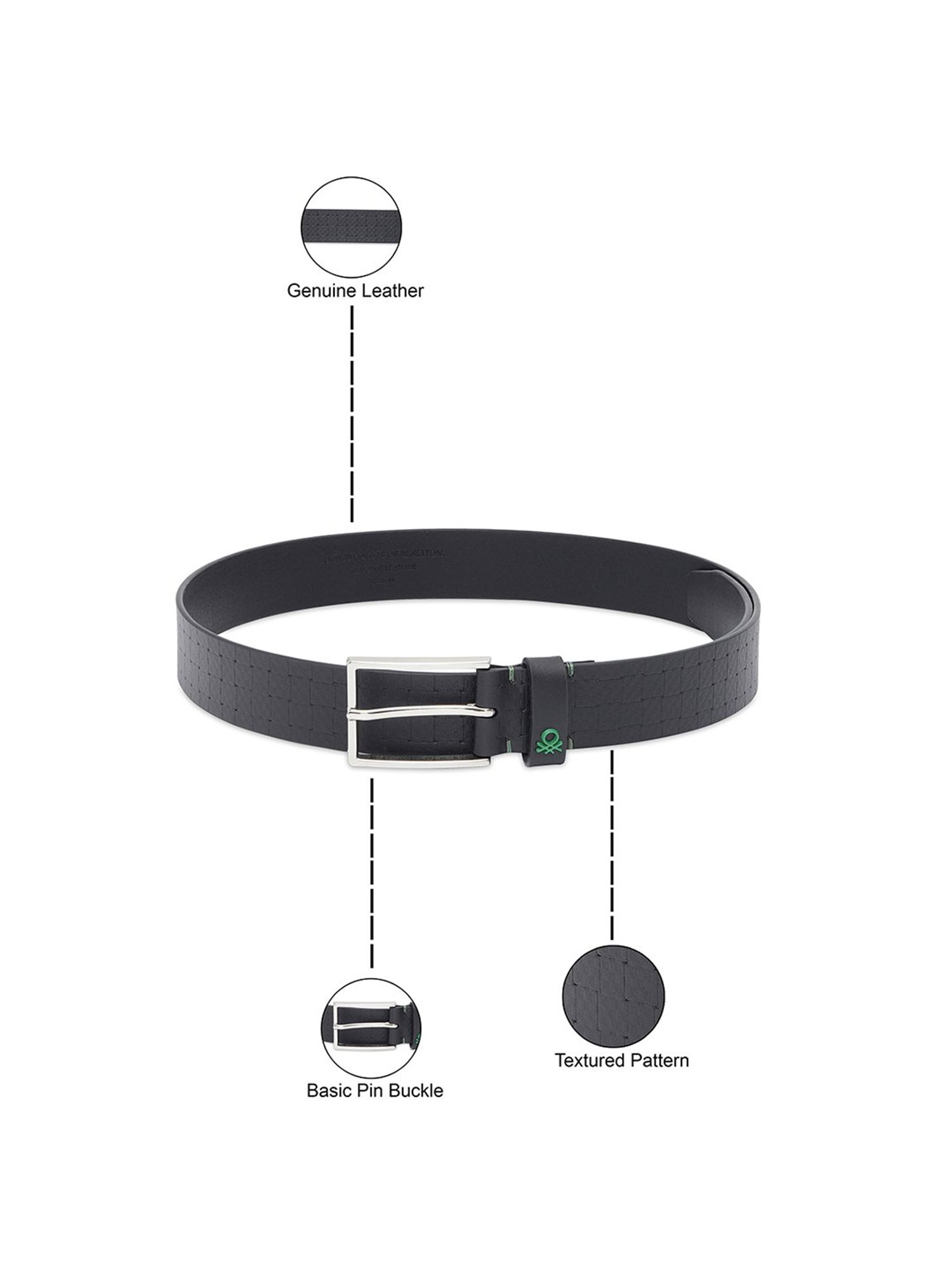 Fossil Julian Black Leather Solid Waist Belt