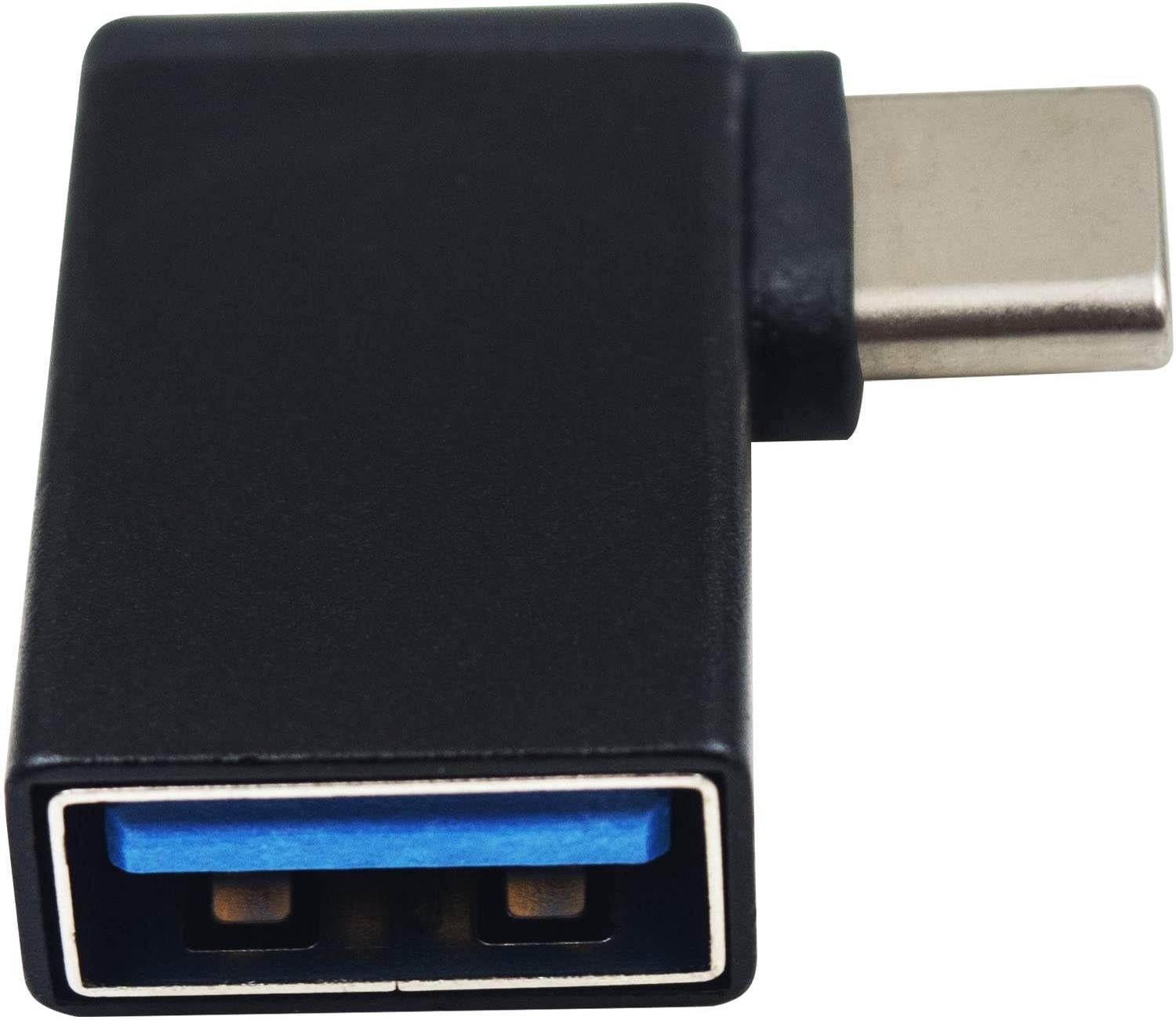 Duttek USB C to USB 3.0 Adapter Right Angle USB Type C Male to USB 3.0 Female Adapter90 Degree USB C Male to USB 3.0 Female Adapter for MacBookAndroidNotebook and Other Type-C(Black)