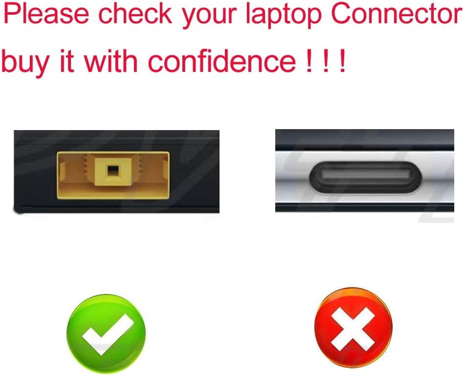 90 Watt Square Tip AC Charger Fit for Lenovo Yoga 730-15 720-15 720-15IKB 730-15IKB 730-151KB 730-15IWL 730 81CU 15.6 Inches Laptop Power Supply Adapter Cord