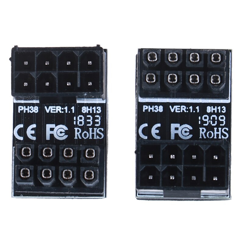 New ATX 8pin Male 180 Degree Angled to 8Pin Female Power Adapter for Desktops Graphics Card