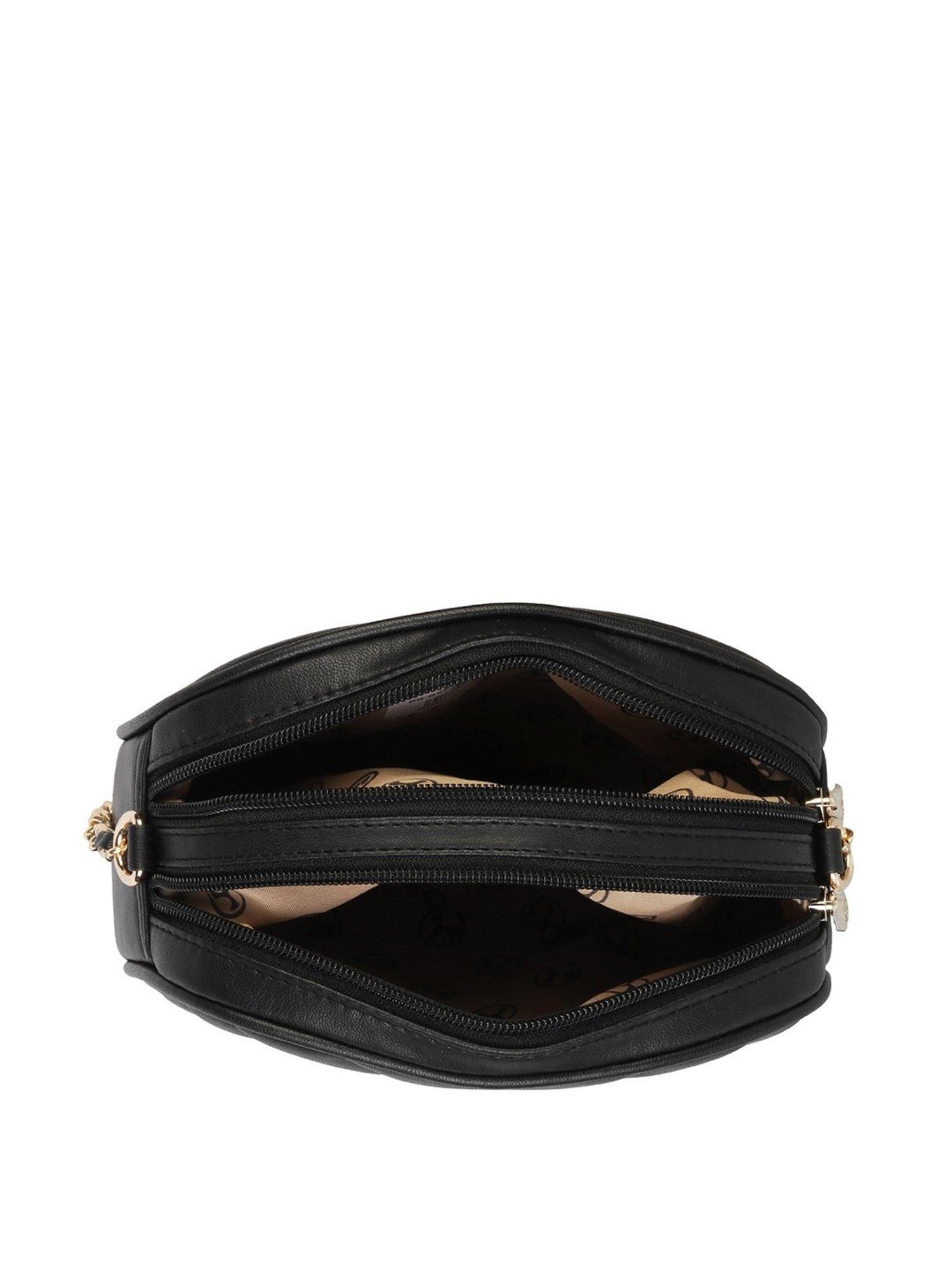 Mochi Black Textured Medium Sling Handbag