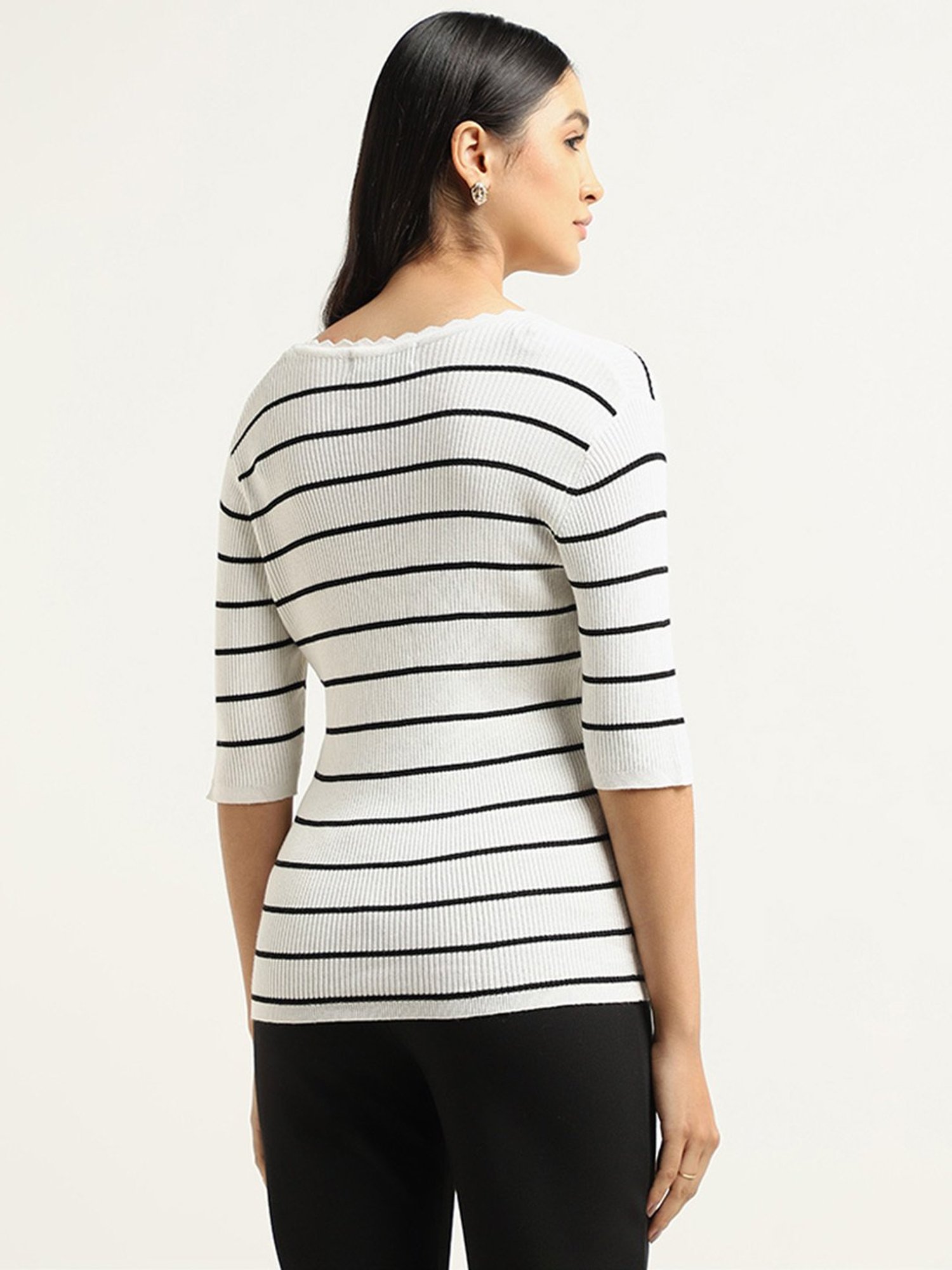 Wardrobe by Westside Ivory Ribbed Top
