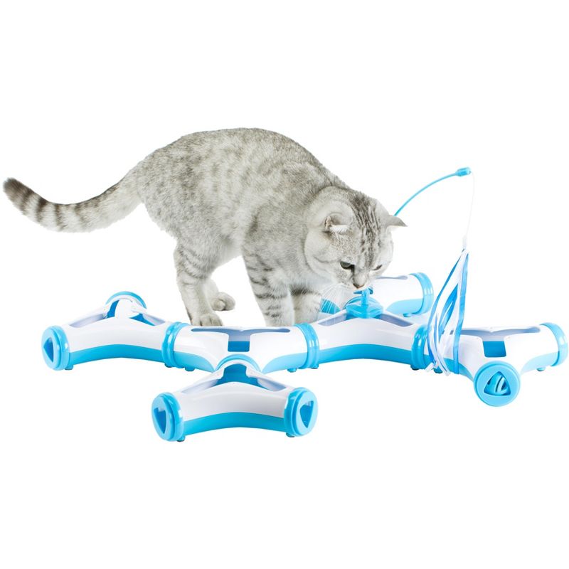 PawsMark Configurable Interactive Cat Toy with Spring Feather Teaser